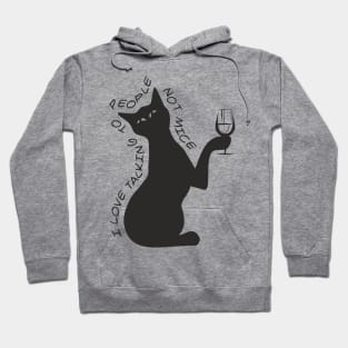 Cat with a glass Hoodie